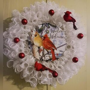 Holiday Wreath Handmade 14" Round